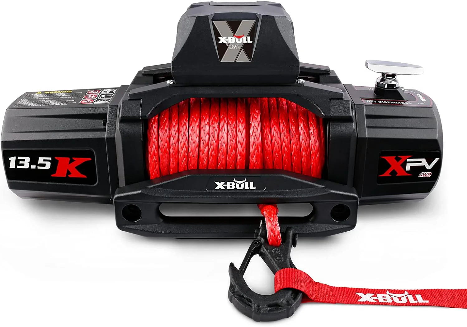 13,500-pound load capacity electric winch - 12-volt DC power supply, suitable for off-road trailer towing, dual-function wireless remote control1 pcs