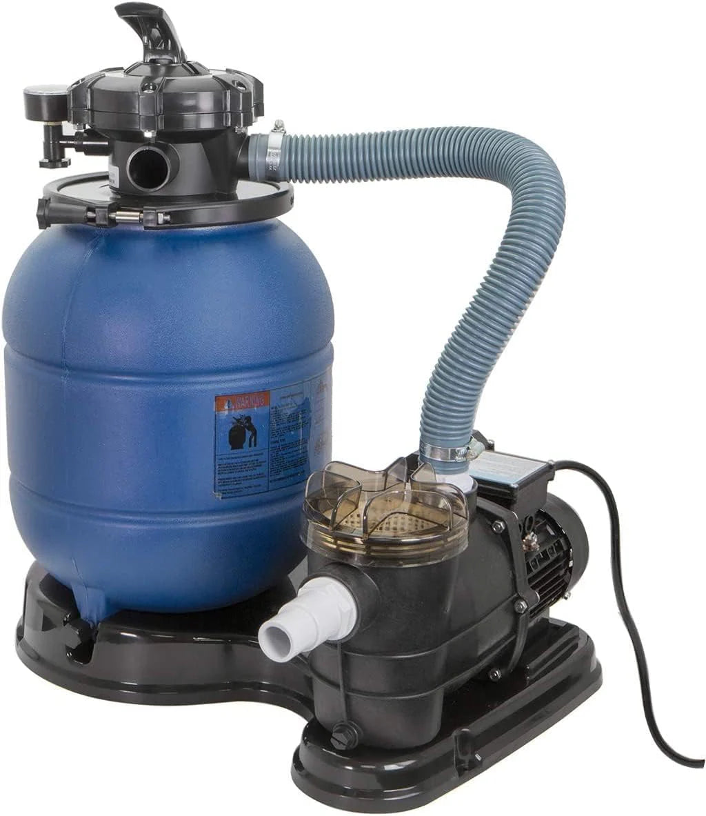 13-inch sand filter, 0.75 horsepower, swimming pool pump, 2400 gallons per hour, suitable for outdoor swimming pool package, multi-interface valve, maximum capacity 10000 gallons, 1-1/4 inch NPT interface1 pcs
