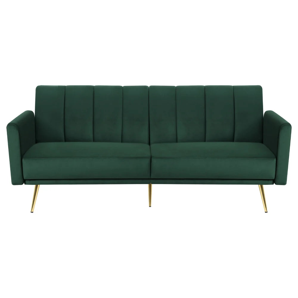 Artiss Sofa Bed 3 Seater Couch Convertible Lounge Adjustable Arm Recliner Velvet