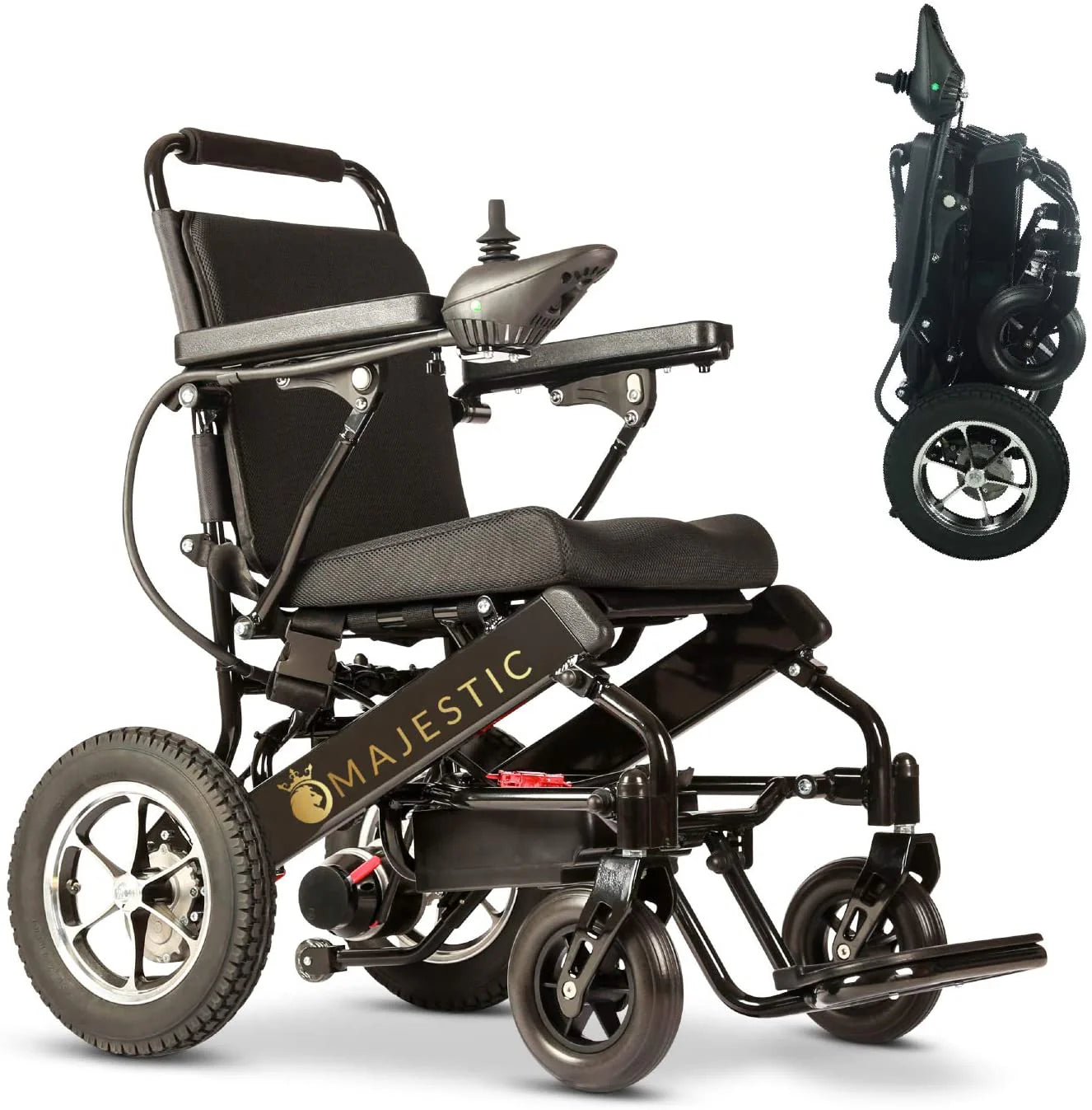 2020 New Folding Ultra Lightweight Electric Power Wheelchair, Silla de Ruedas Electrica, FDA Approved and Air Travel Allowed, Heavy Duty, Mobility Motorized, Portable Power (17.5�测�� Seat Width)