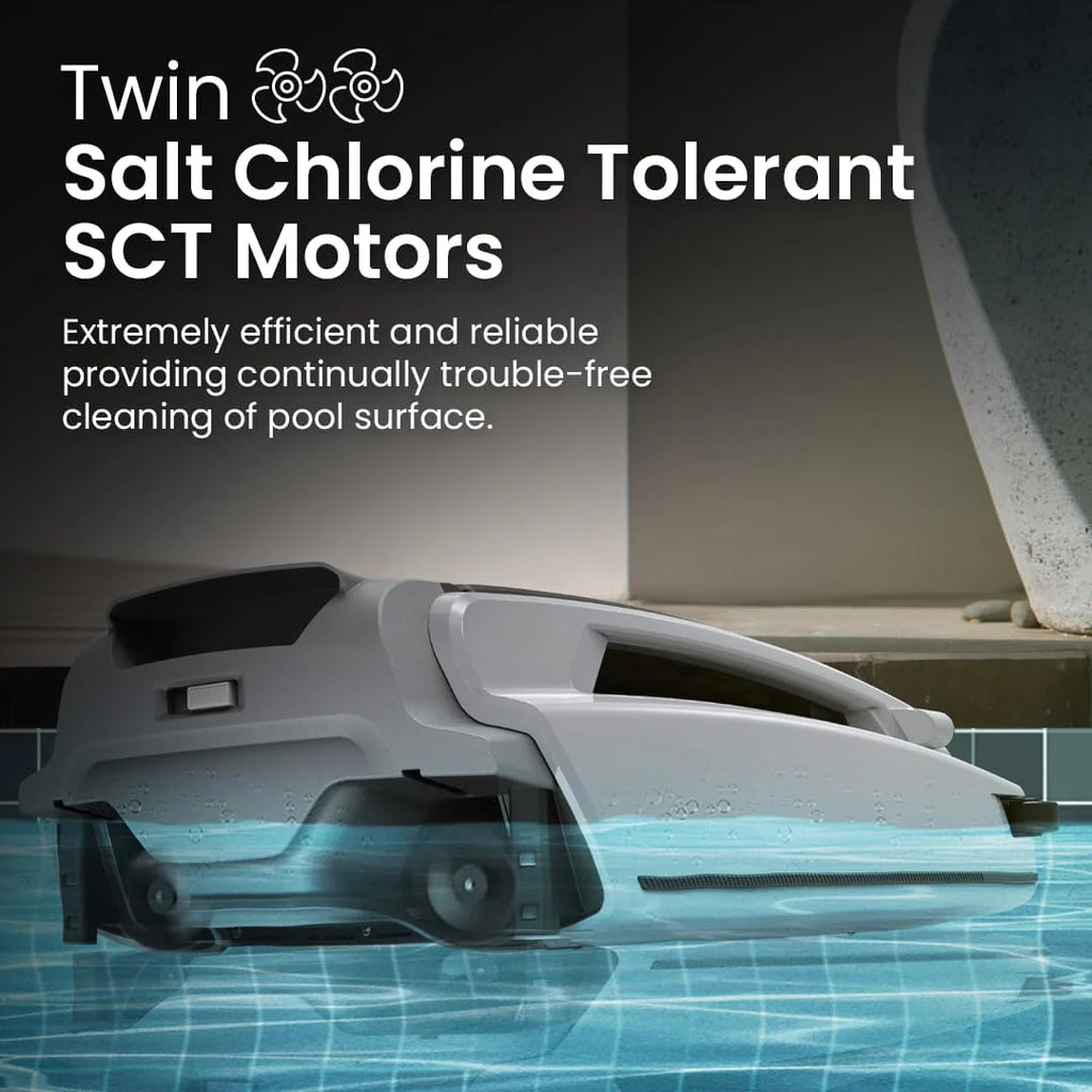 Solar-Powered Robotic Pool Skimmer with 24/7 Continuous Cleaning Power, Dual Charging Options, Twin Salt Chlorine Tolerant Motors, and Shallow Water Safeguard1 pcs