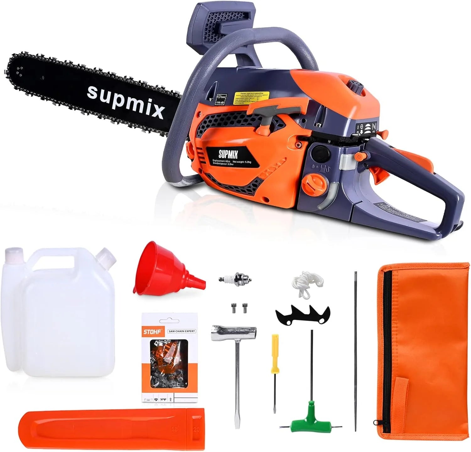 20-Inch Gas Powered Chainsaw,62cc Petrol Chainsaw Garden Tools,3.4HP 2 Cycle Gasoline Powered Chain Saws Handheld Cordless Petrol Chainsaws for Tree Cutting Outdoor Home Farm All Parts1 pcs