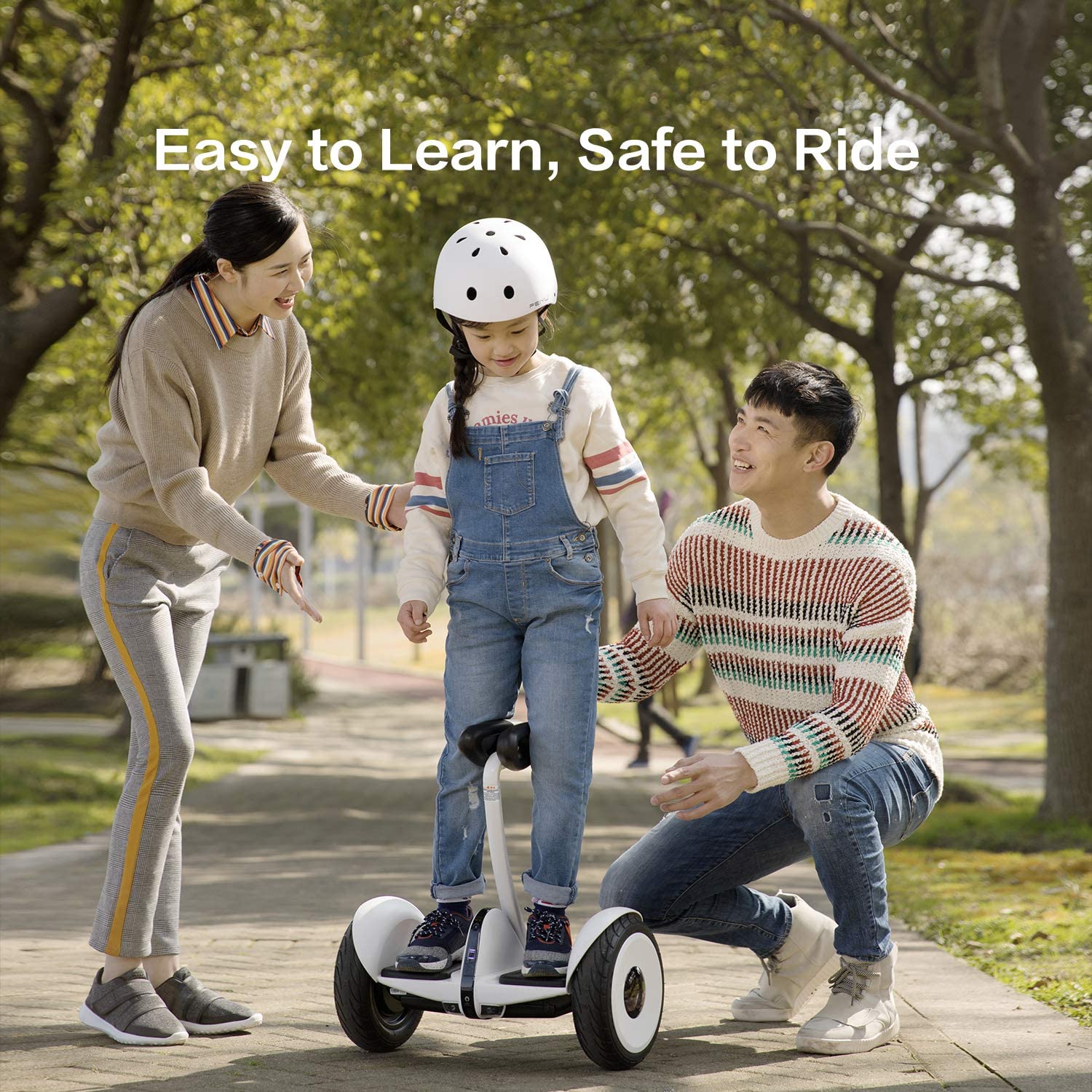 Segway Ninebot S Smart SelfBalancing Electric Scooter with LED light, Portable and Powerful, White