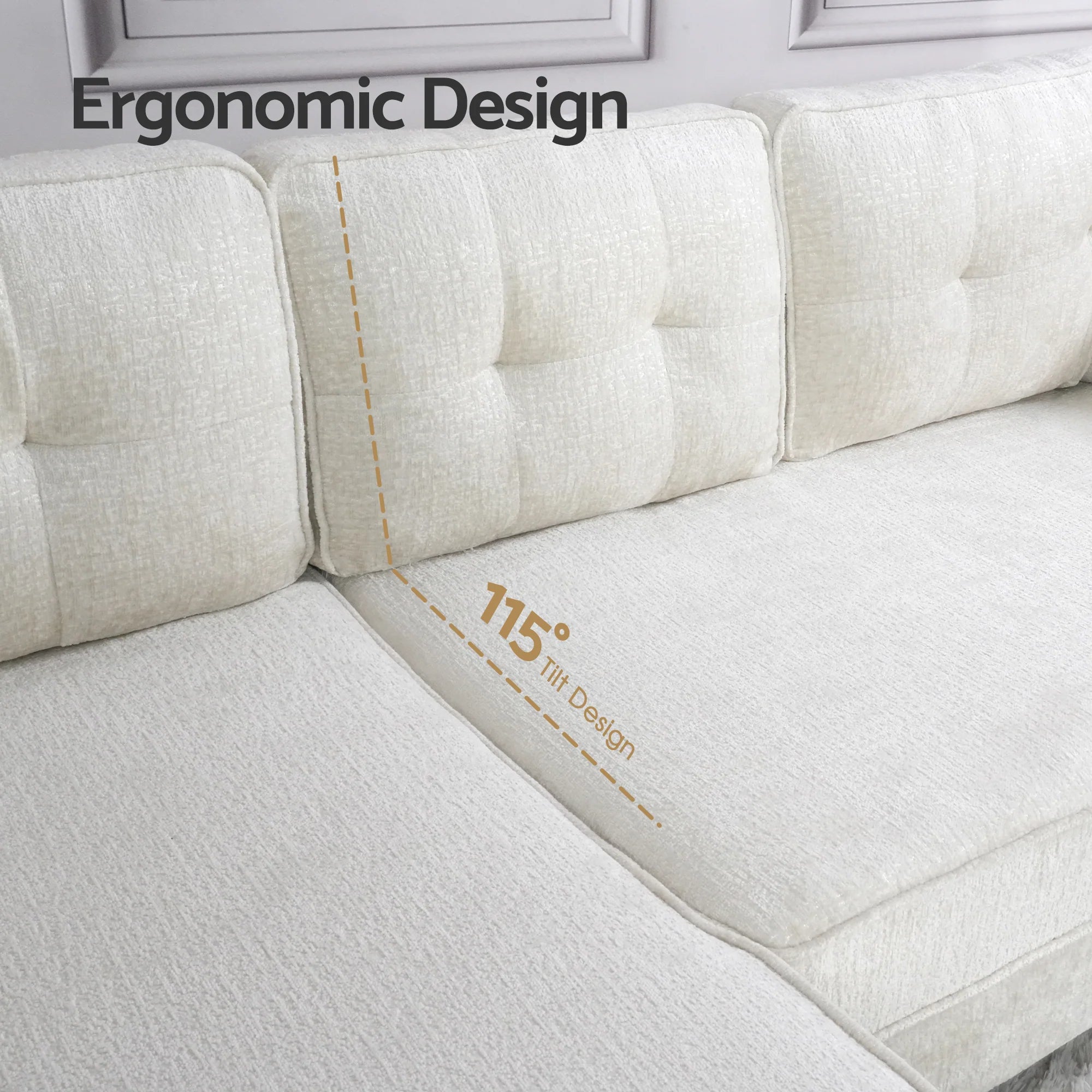 Sofa 3 Seaters Sofa Velvet L Shape