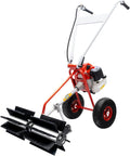 Handheld Sweeper Broom, 43CC 1.7hp 2-Stroke Gas Power Walk Behind Sweeper Lawn Mowers, Cleaning Brush Machine for Park Garden Grassland Turf Grass Gravel Cleaning1 pcs