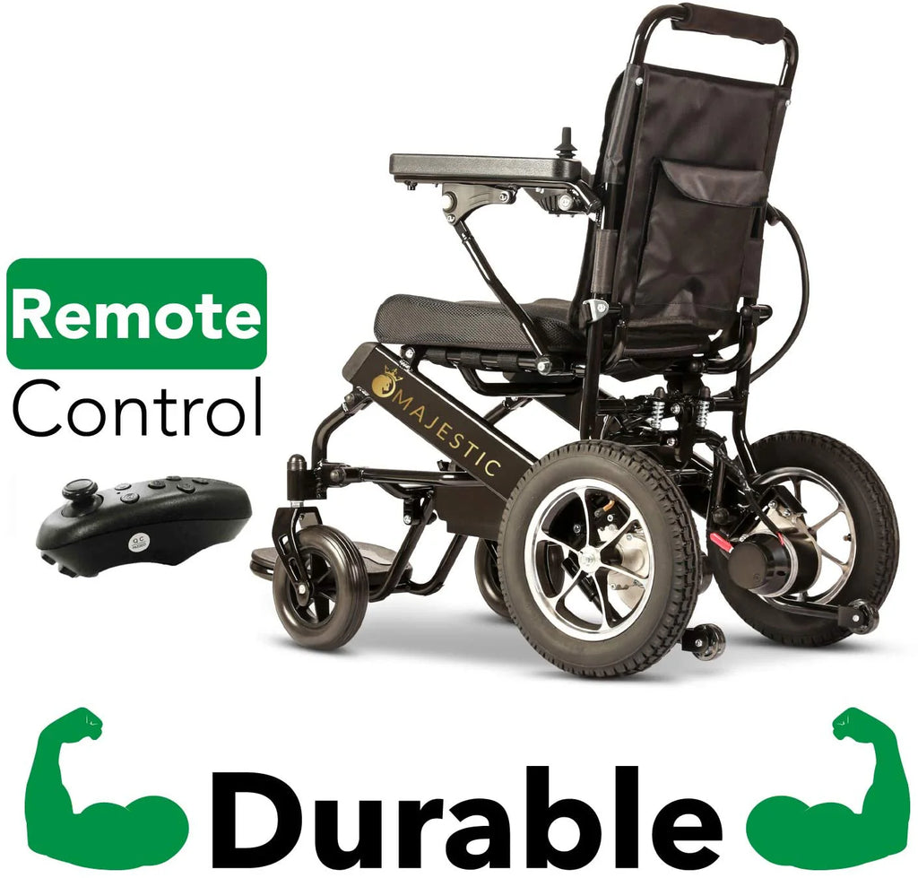 2020 New Folding Ultra Lightweight Electric Power Wheelchair, Silla de Ruedas Electrica, FDA Approved and Air Travel Allowed, Heavy Duty, Mobility Motorized, Portable Power (17.5�测�� Seat Width)
